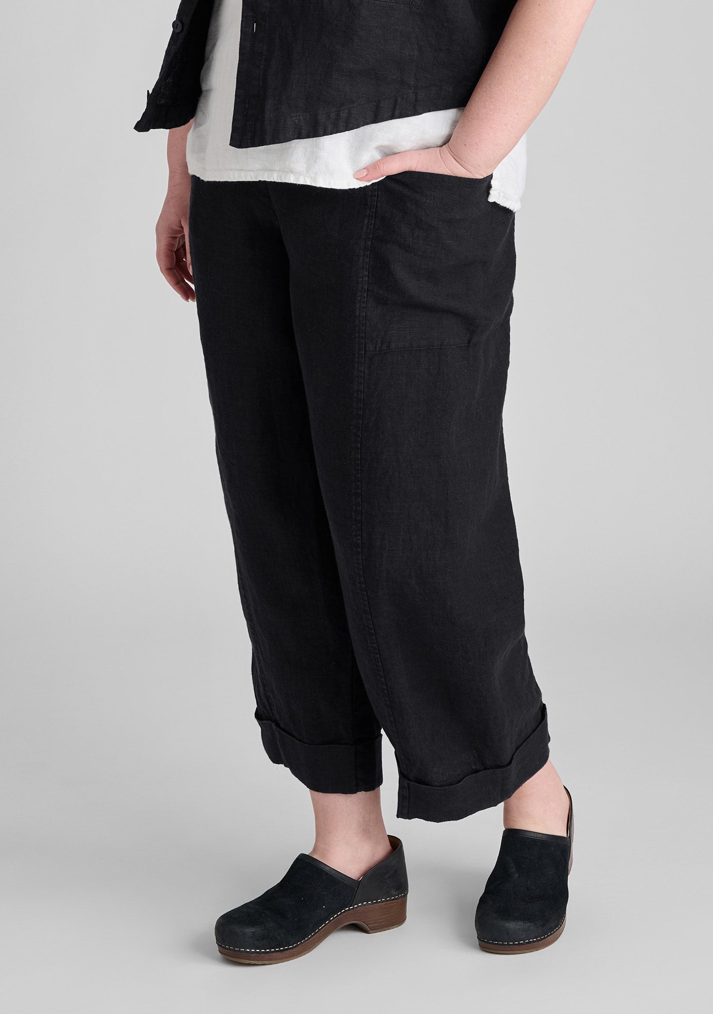 keen pant linen drawstring pants black