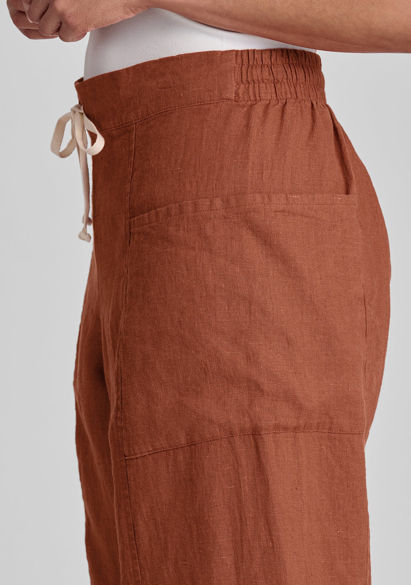 keen pant linen drawstring pants details