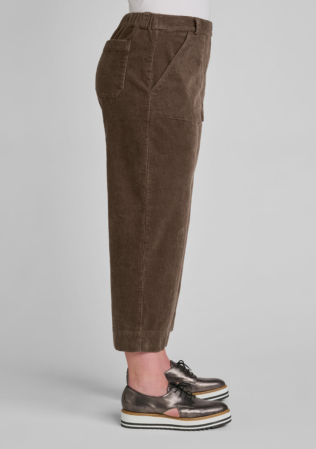 side view of pant showing waist 