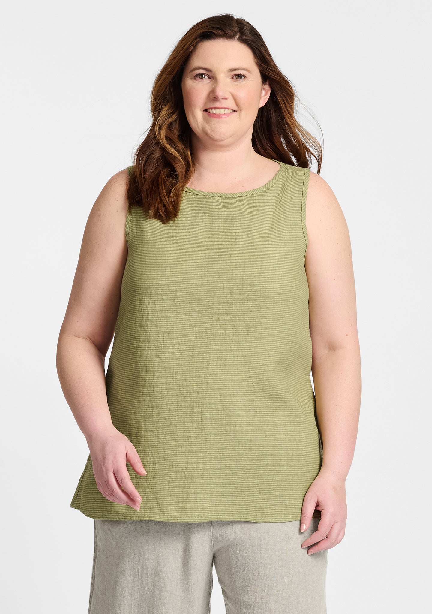 layer tank linen tank top green