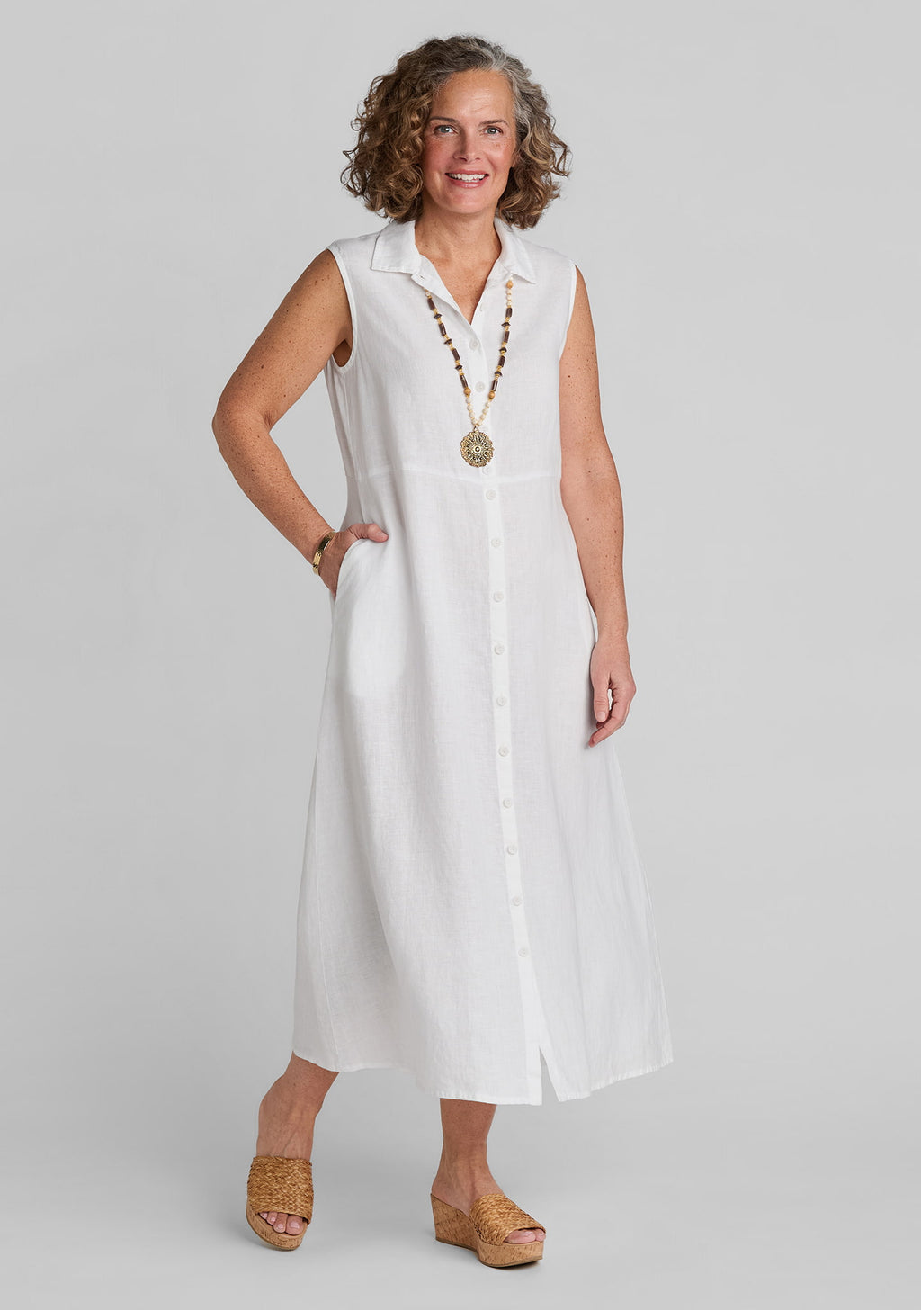 marlow dress sleeveless linen maxi dress white