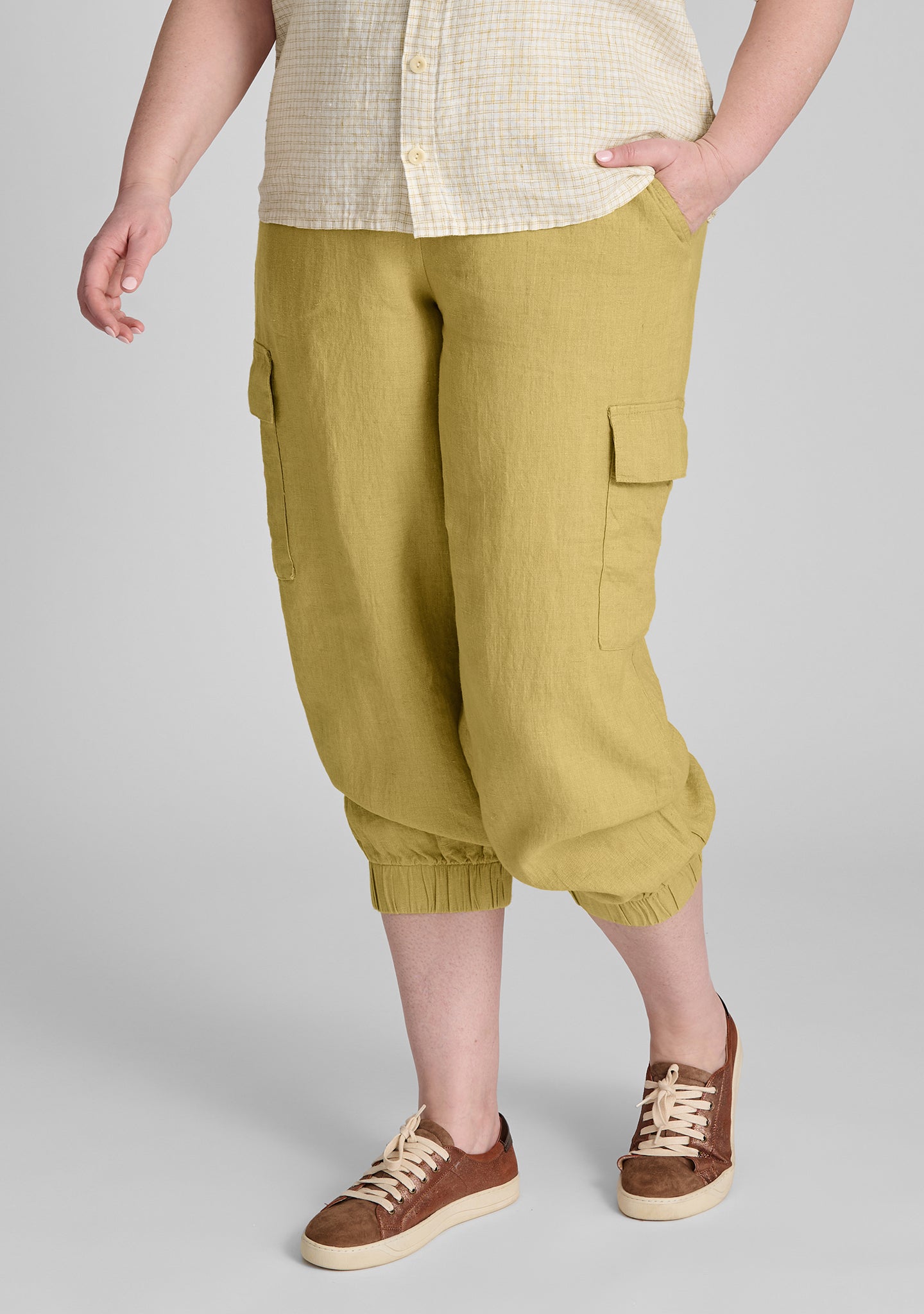 nifty pant linen drawstring pants yellow