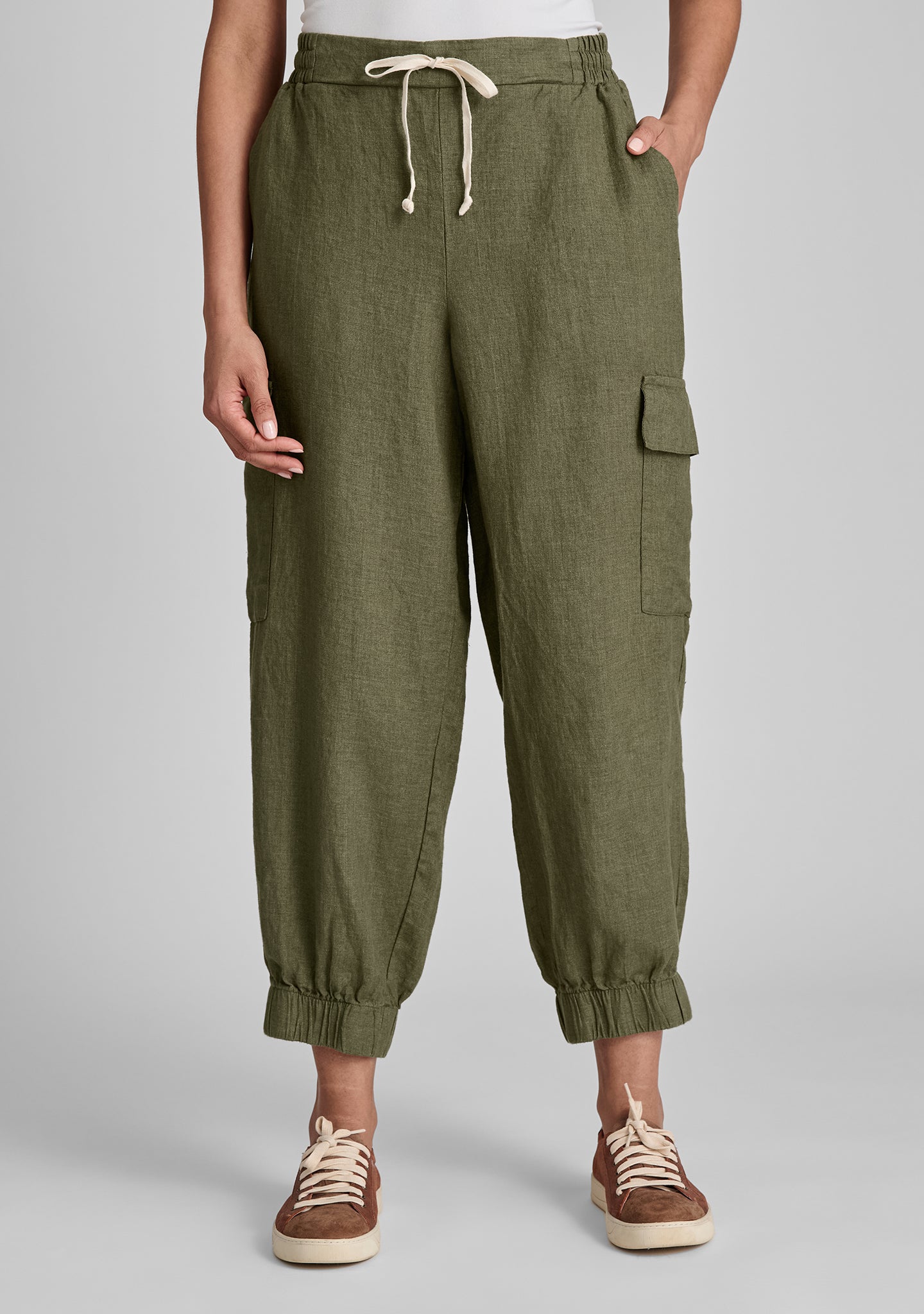 nifty pant linen drawstring pants details