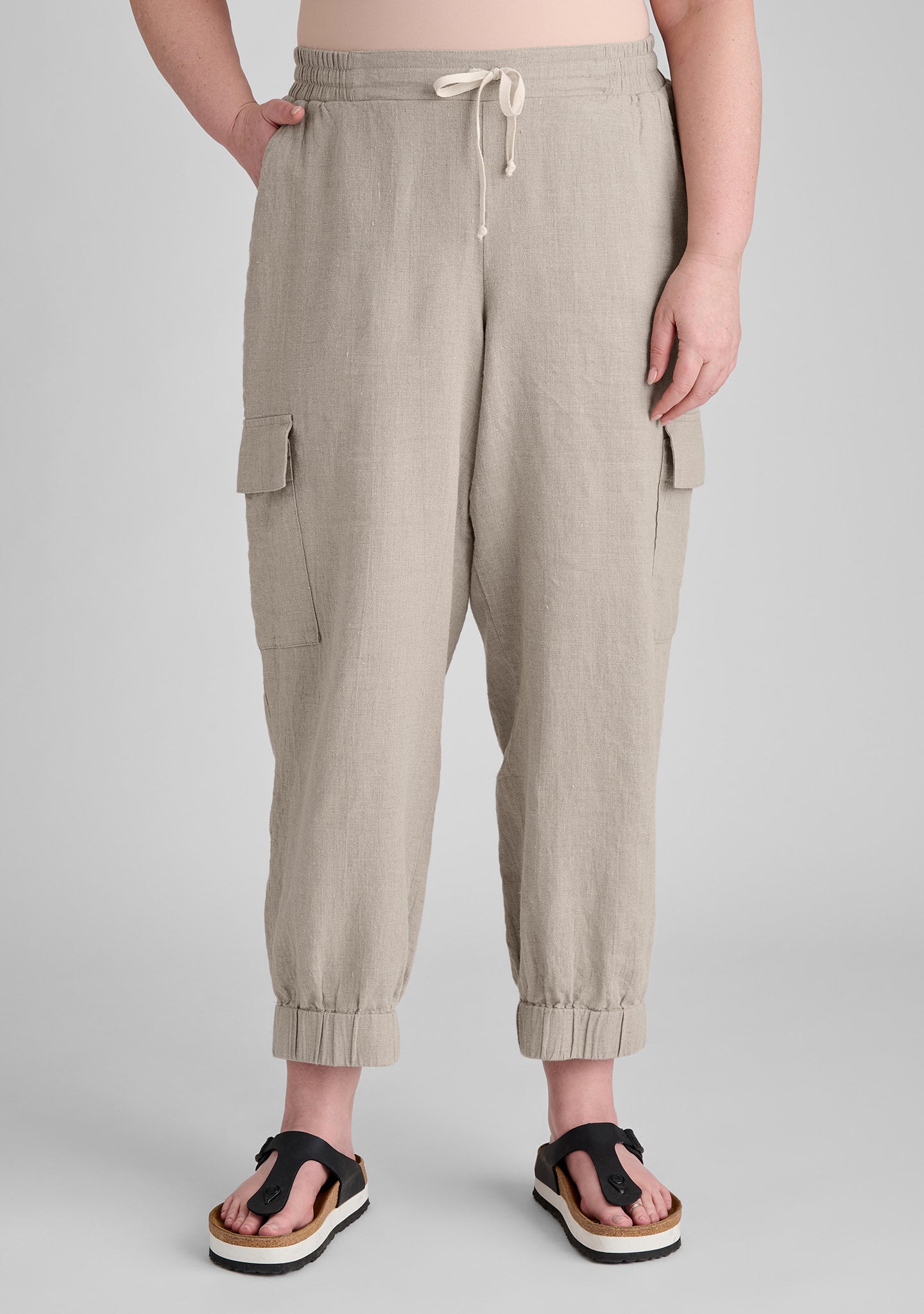 nifty pant linen drawstring pants details