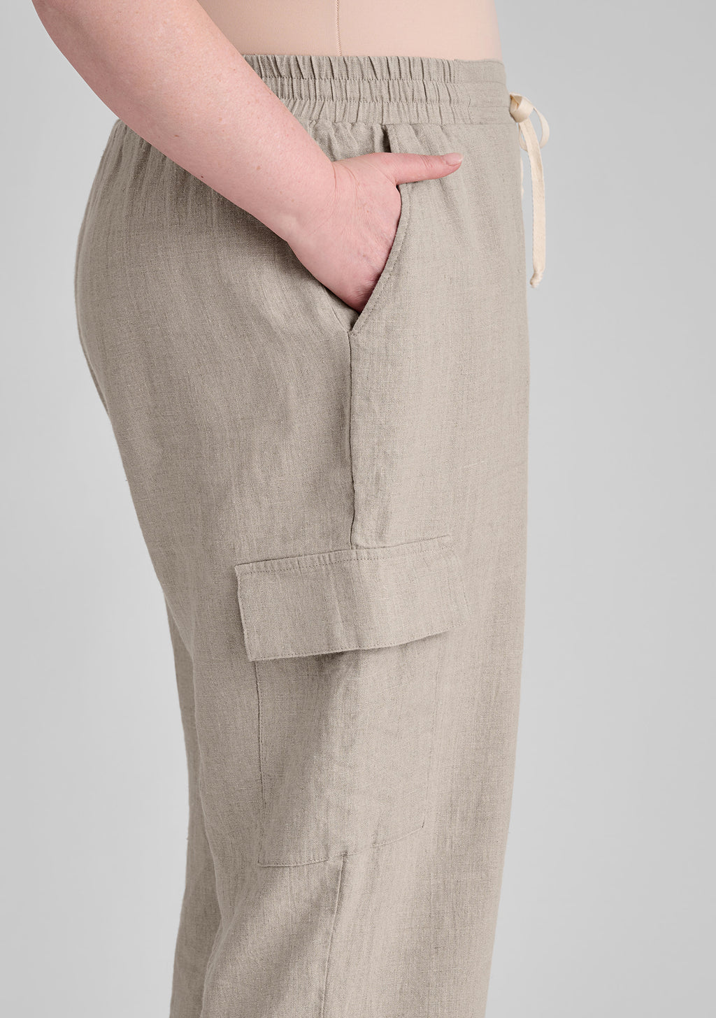 nifty pant linen drawstring pants details