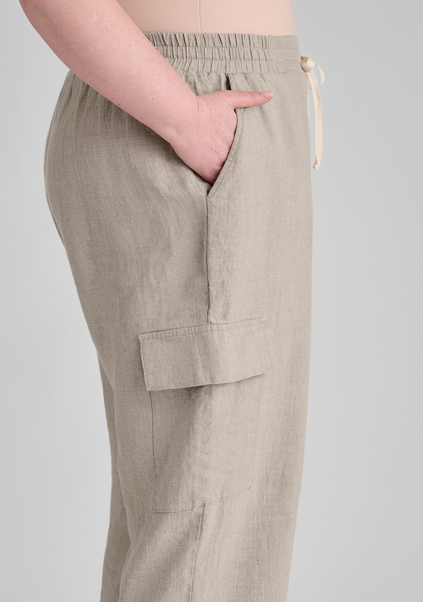 nifty pant linen drawstring pants details