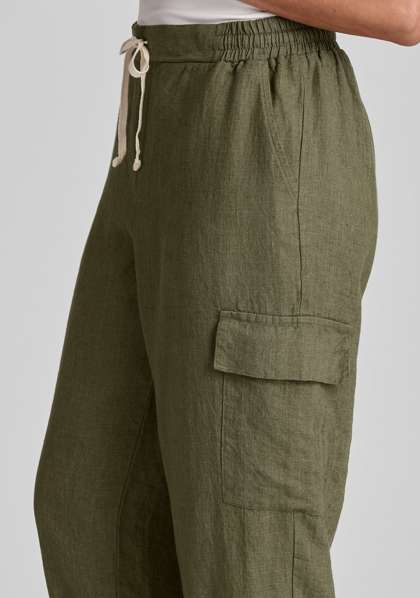 nifty pant linen drawstring pants details