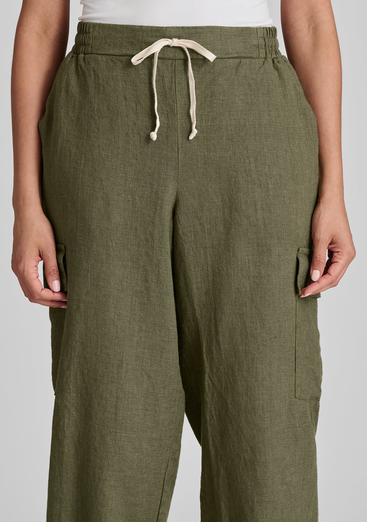 nifty pant linen drawstring pants details