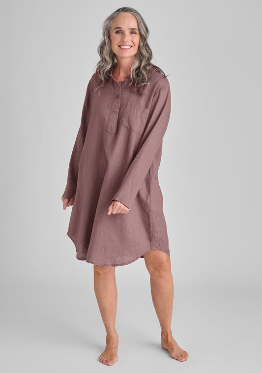 nightshirt linen dress purple