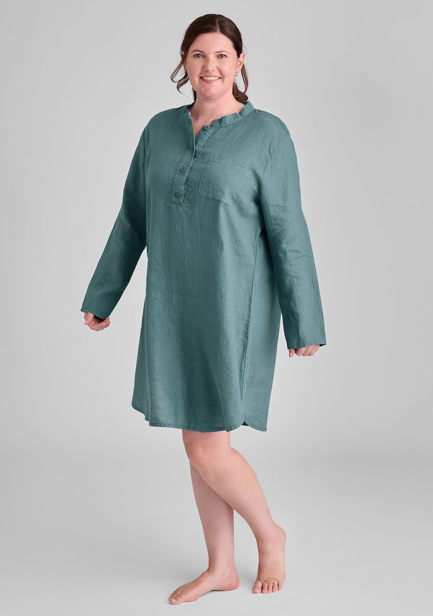 nightshirt linen dress blue