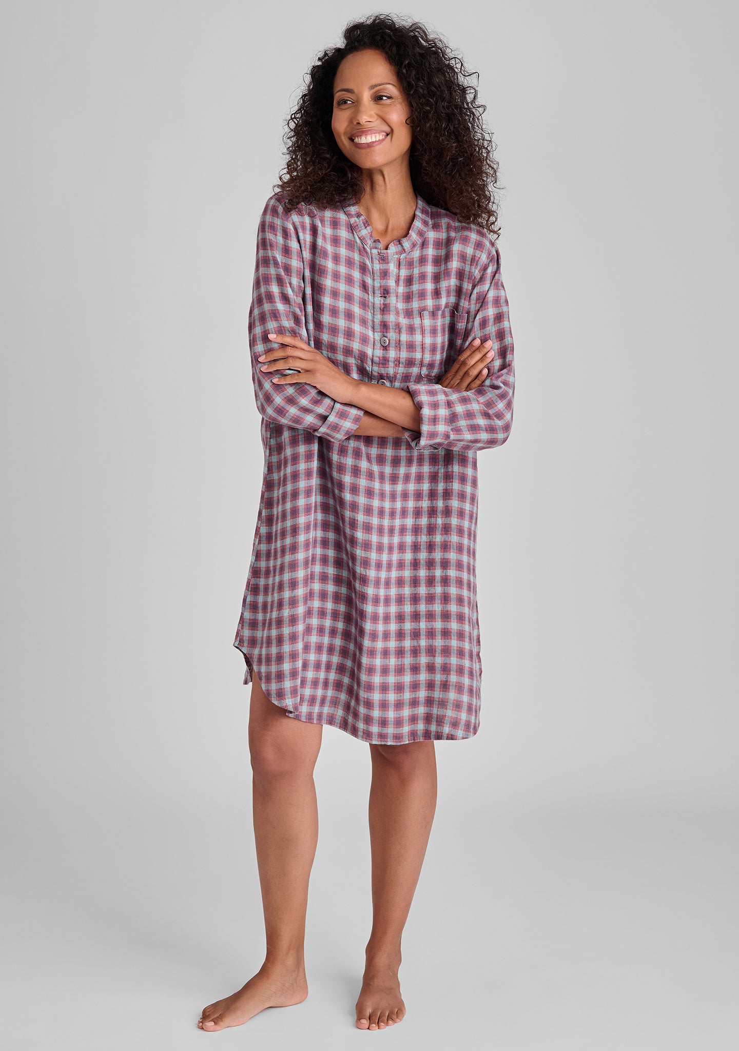 Nightshirt - Linen Dress - FINAL SALE - Plaid