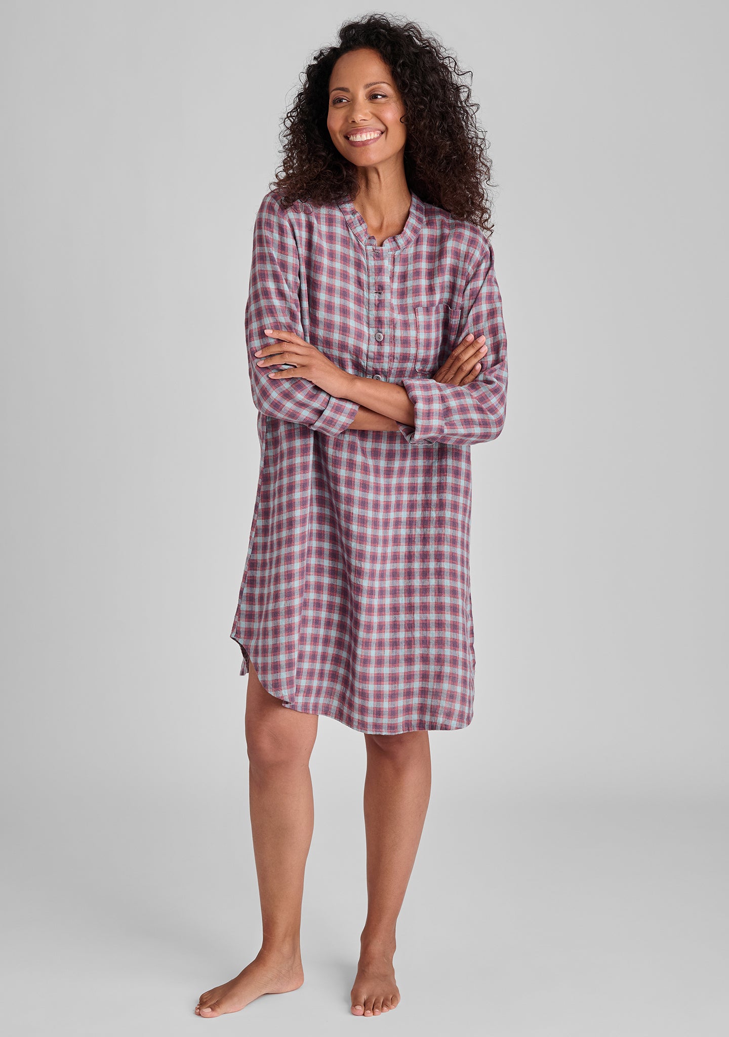 nightshirt linen dress multi