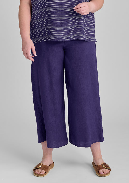 PANOEGSN Cropped Linen Pants for Women High Waist Capris Casual