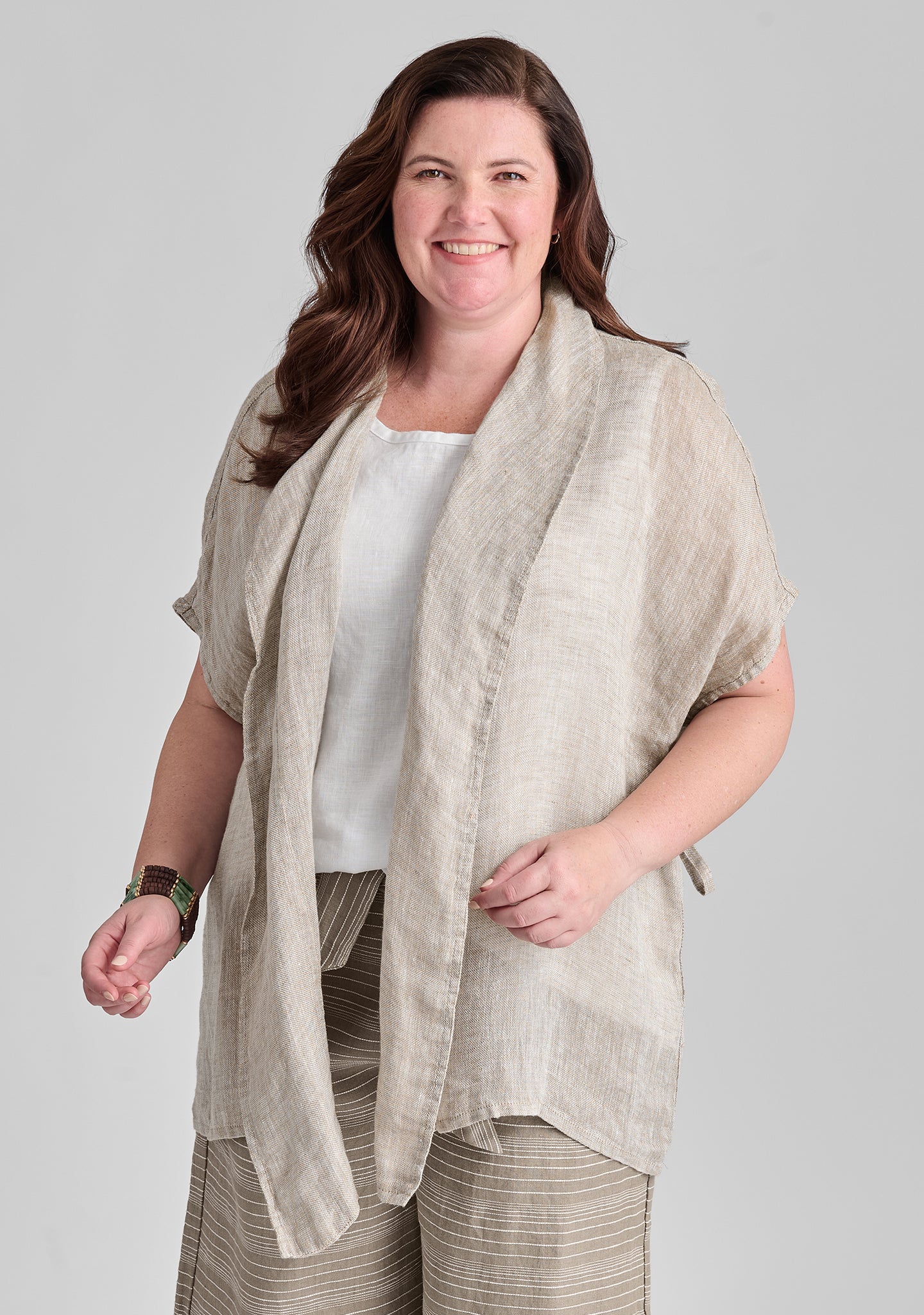 obscure wrap linen cardigan natural