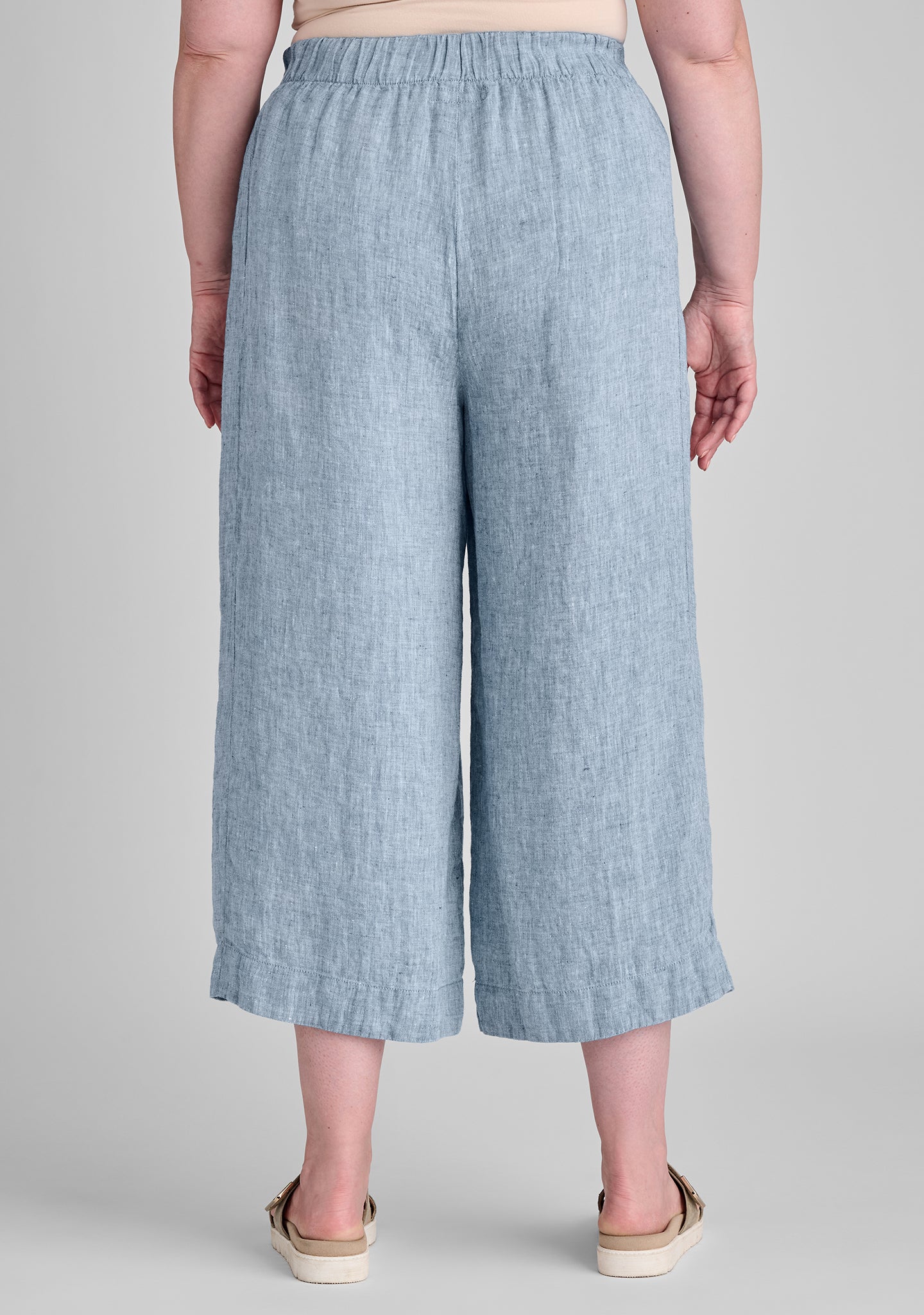 panel pants linen pants with elastic waist details