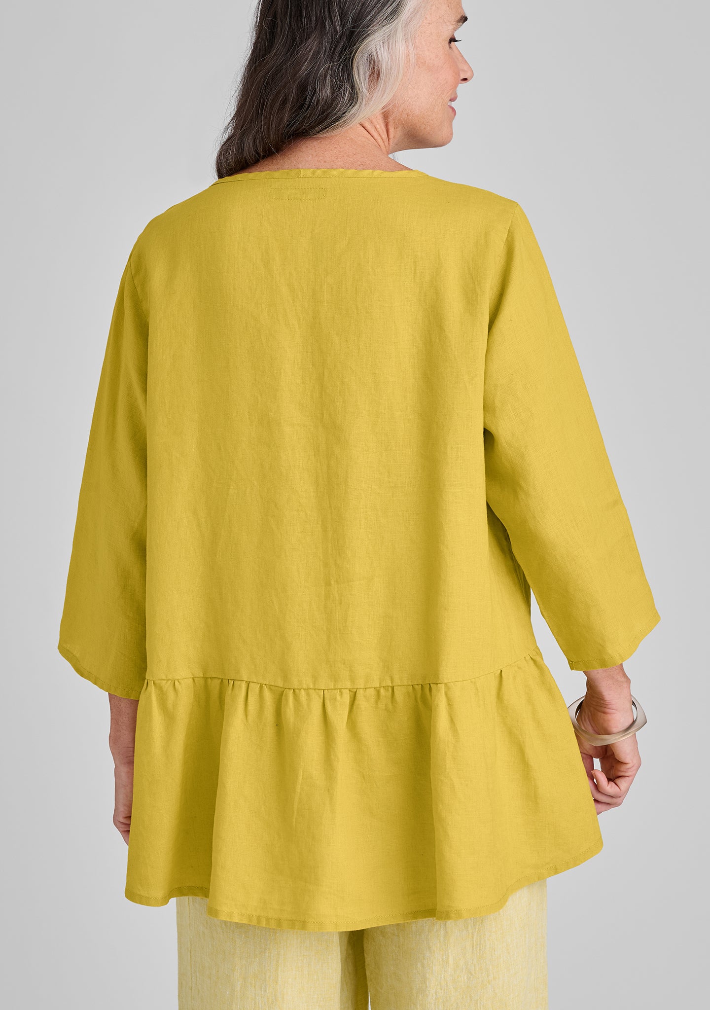 peplum tunic linen pullover details