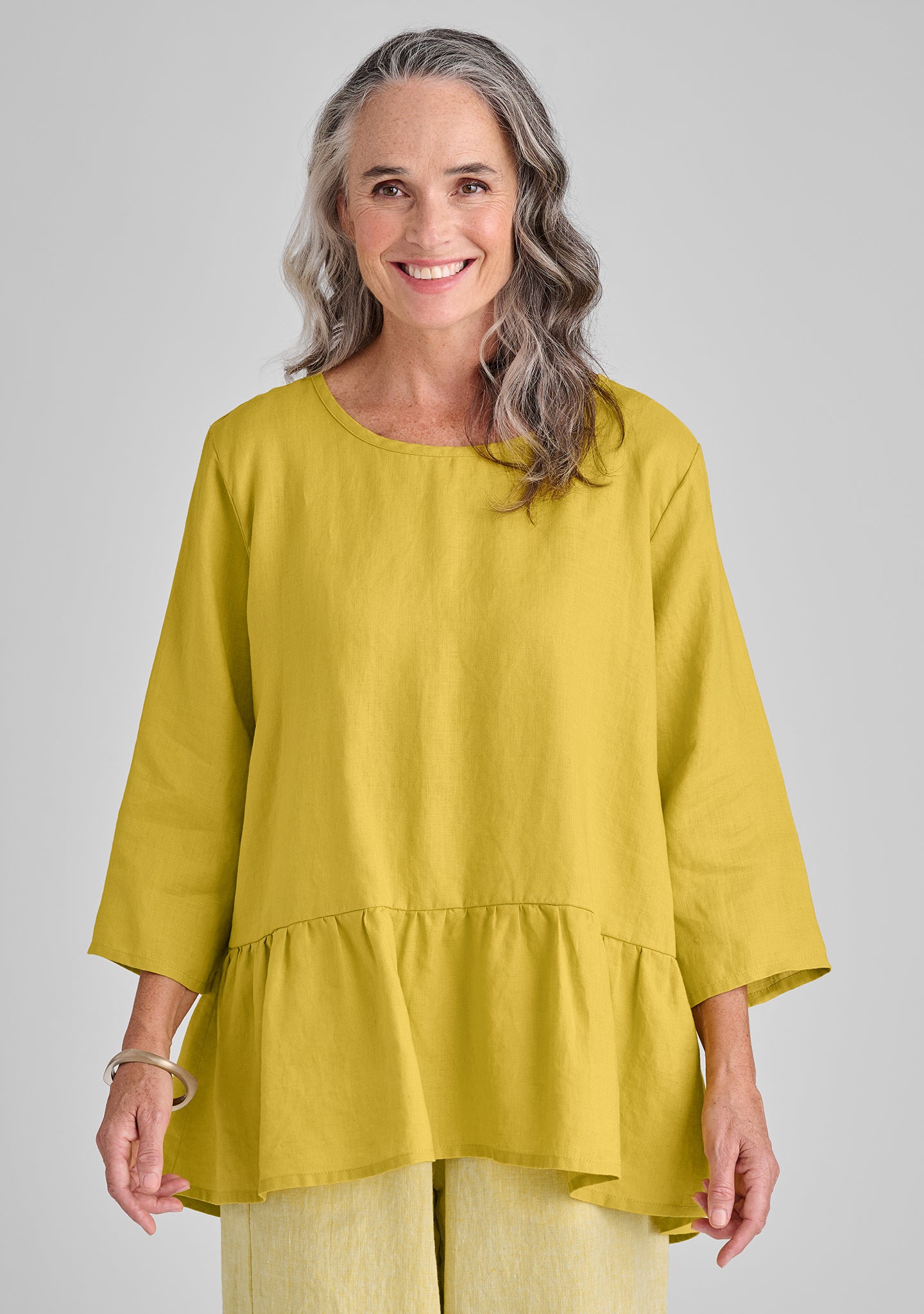 peplum tunic linen pullover details