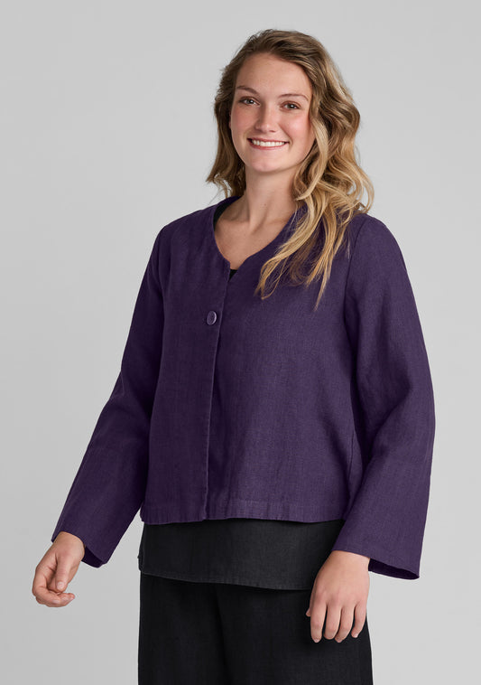 petal jacket linen jacket purple
