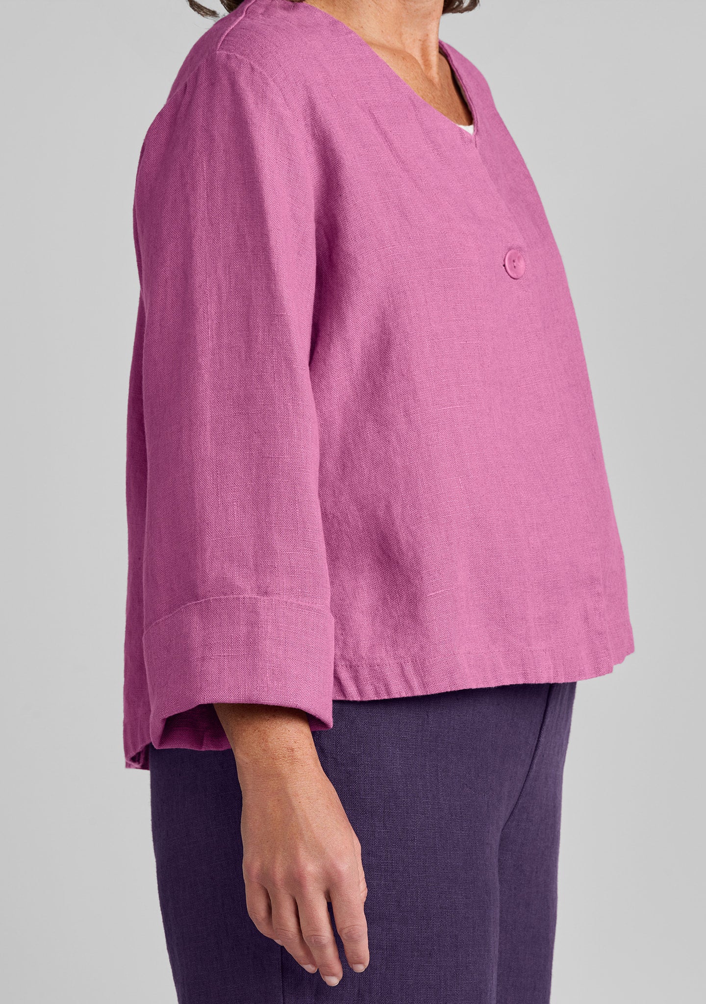 petal jacket linen jacket details