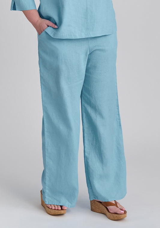 picnic pant full length linen pant blue