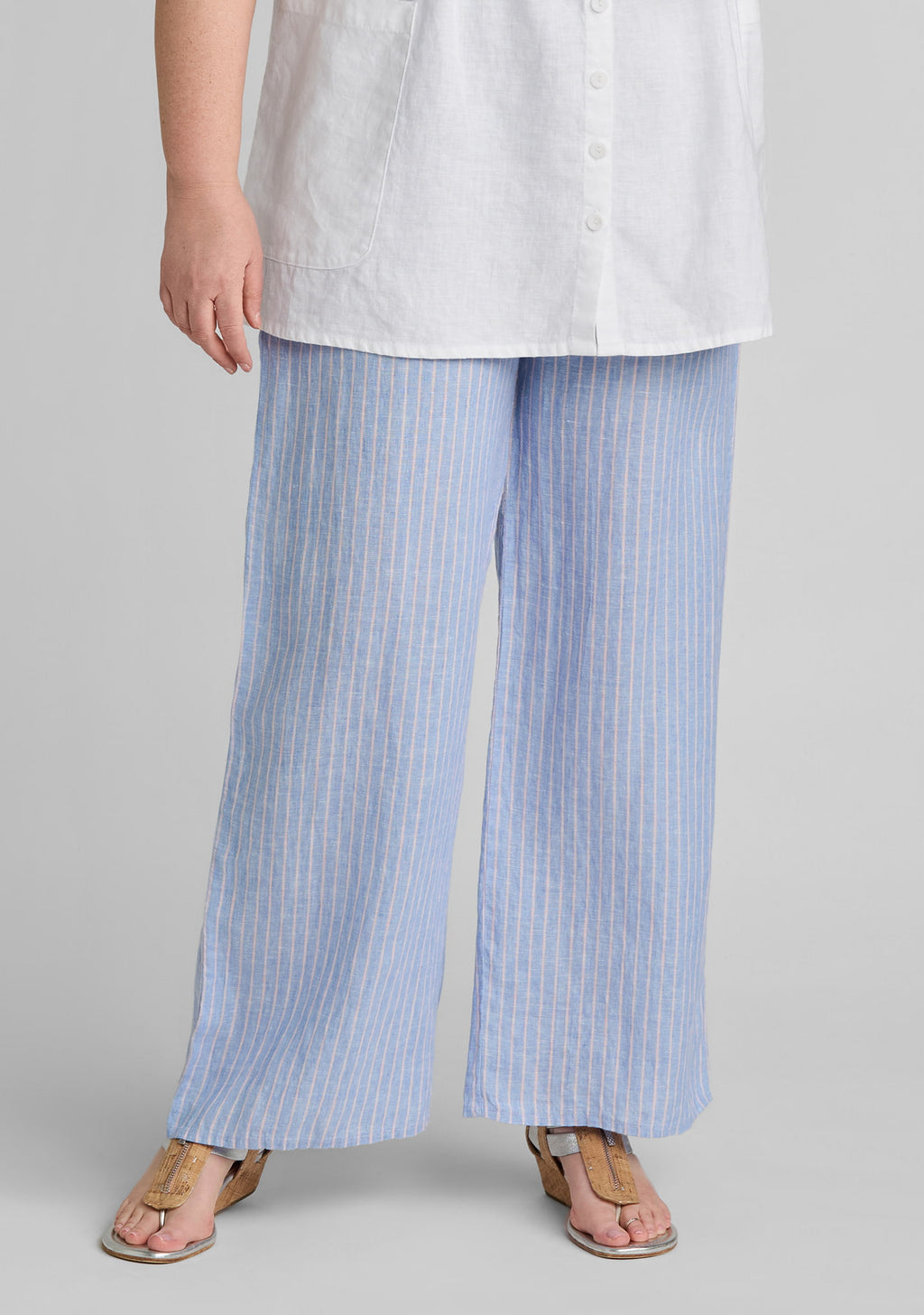 picnic pant wide leg linen pant blue