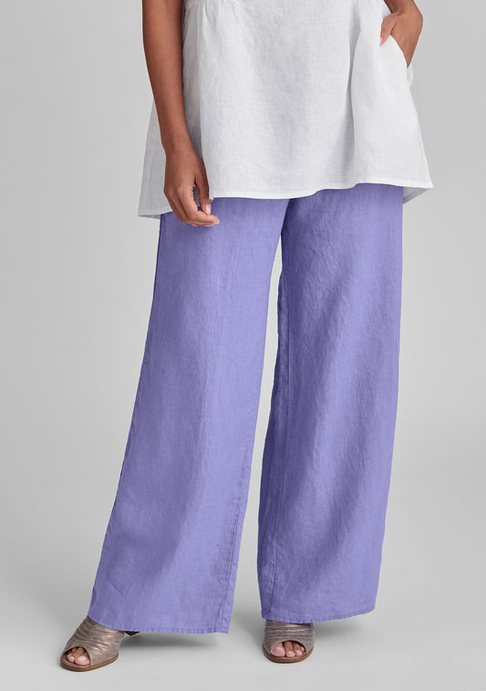 picnic pant full length linen pant purple