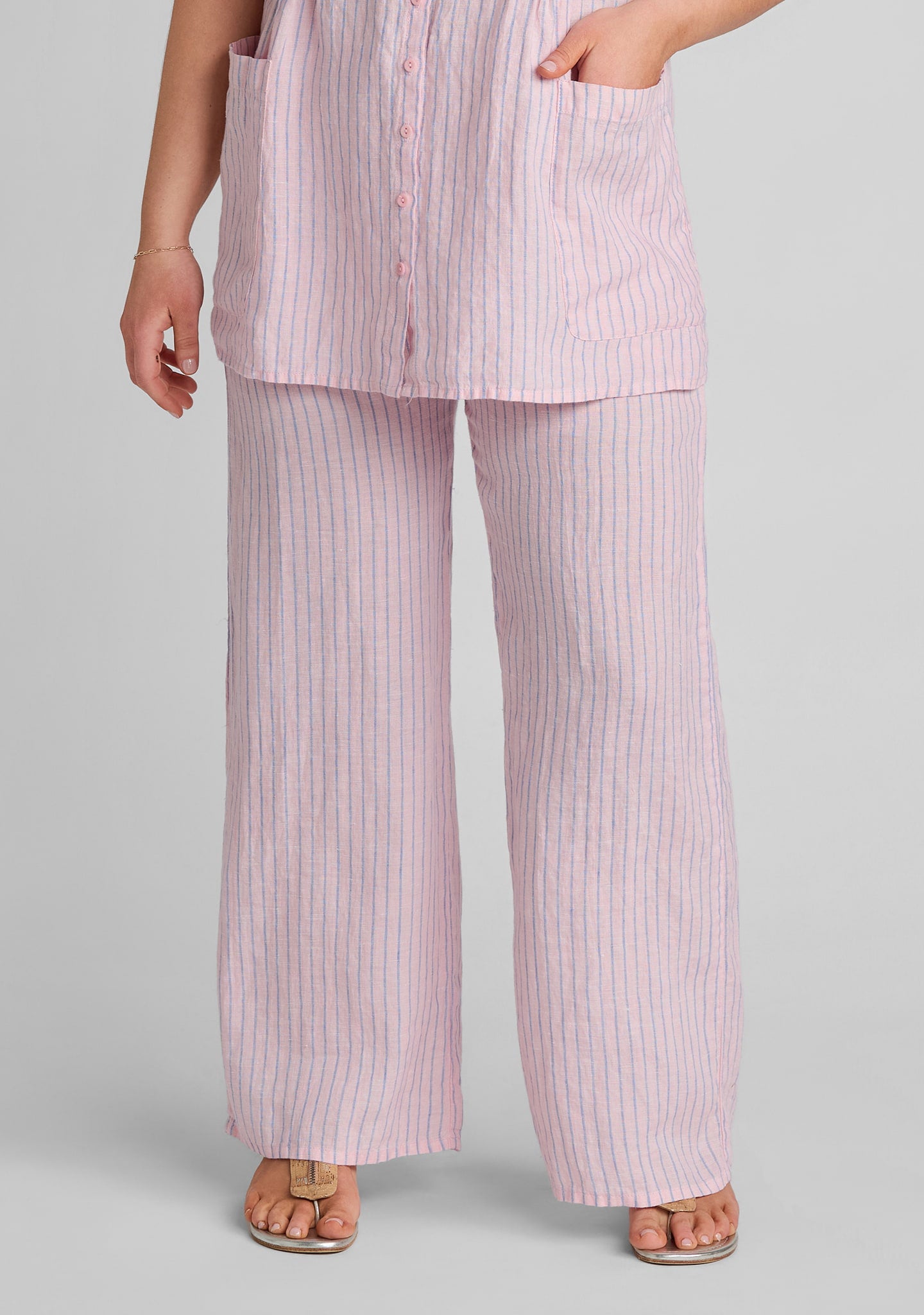 picnic pant wide leg linen pant pink