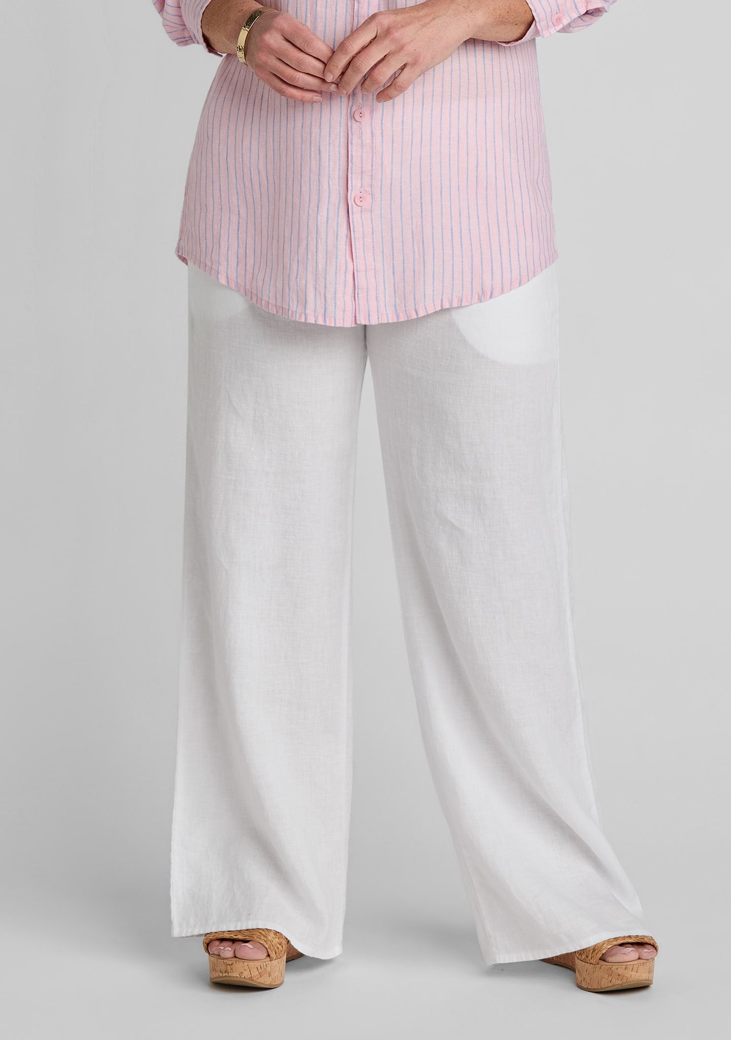picnic pant wide leg linen pant white