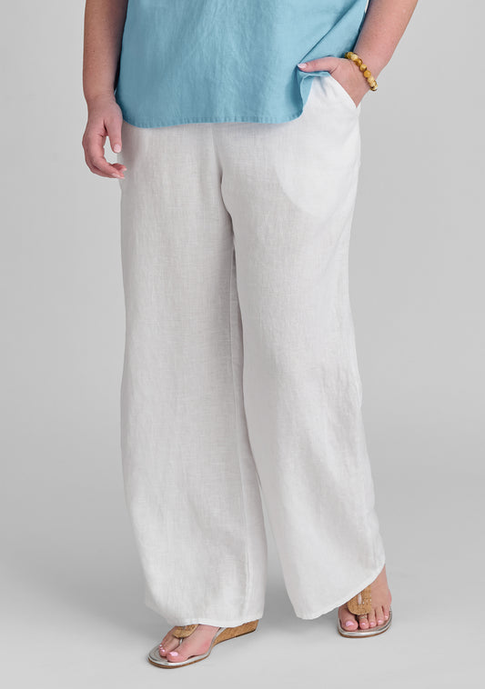 picnic pant full length linen pant white