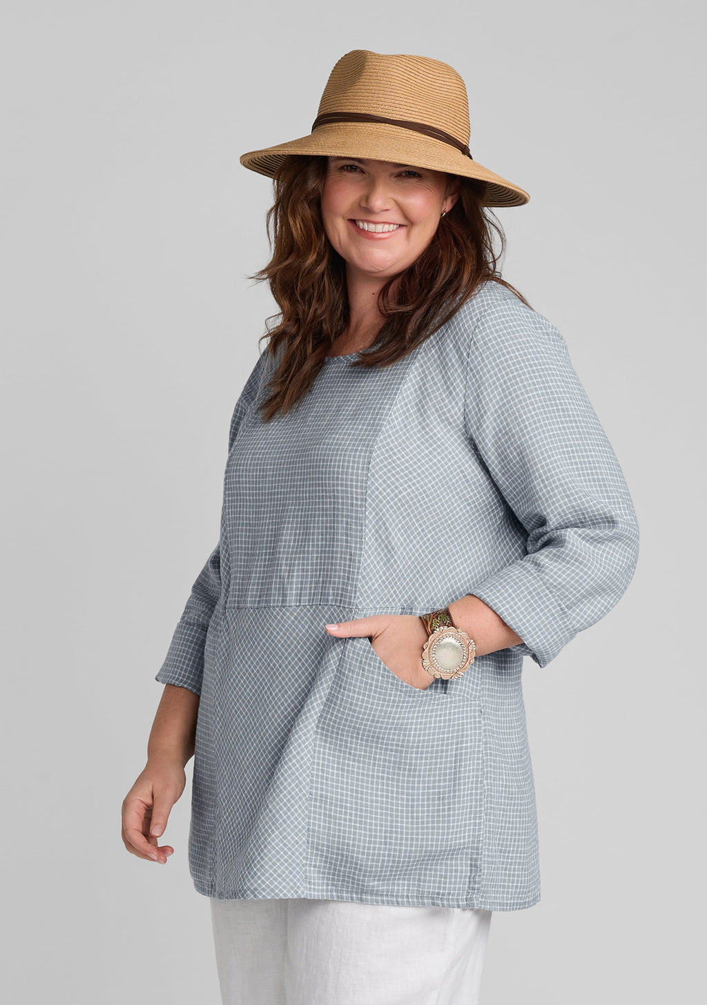 picnic shirt linen pullover blue