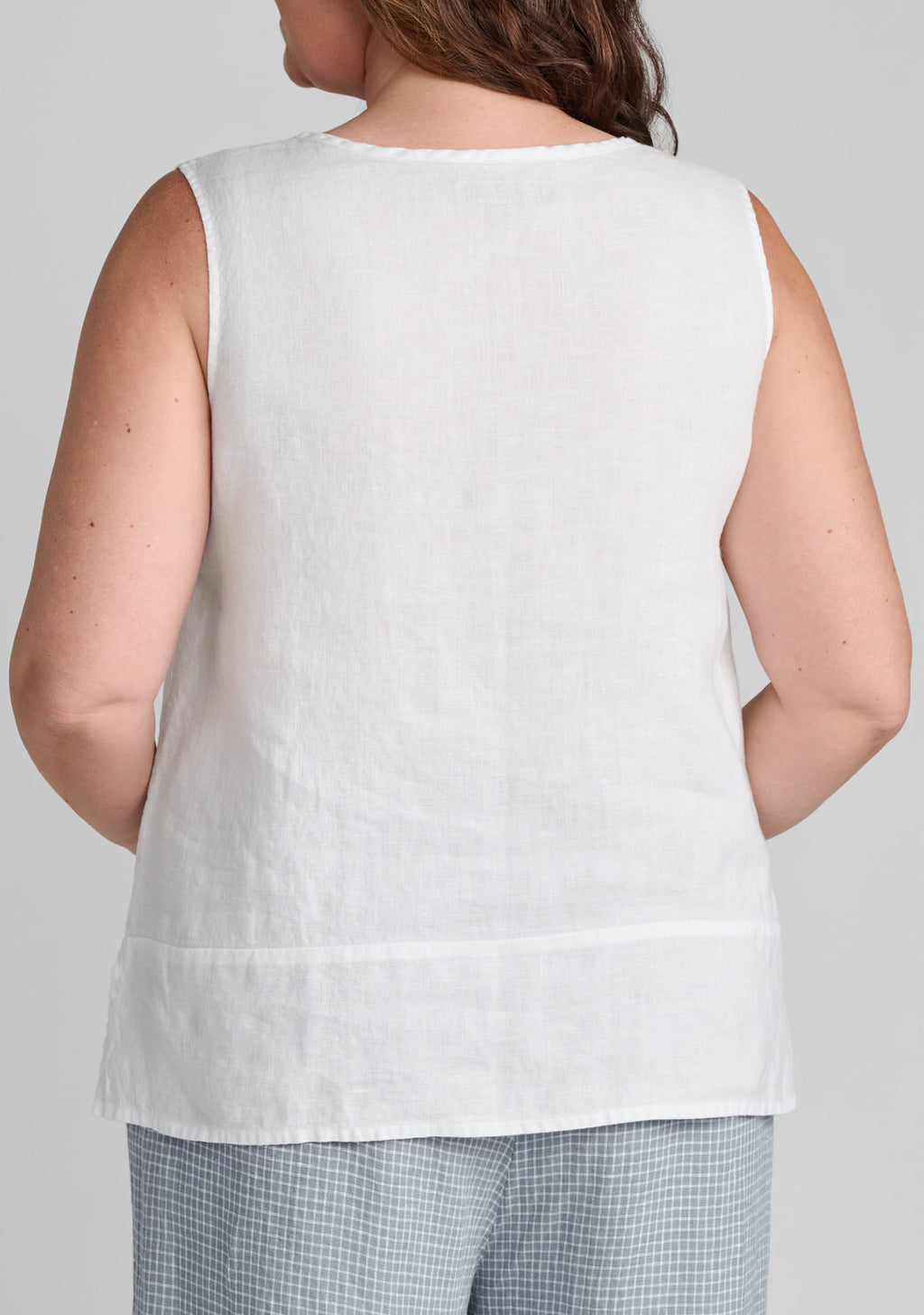 pintuck tank linen tank top details