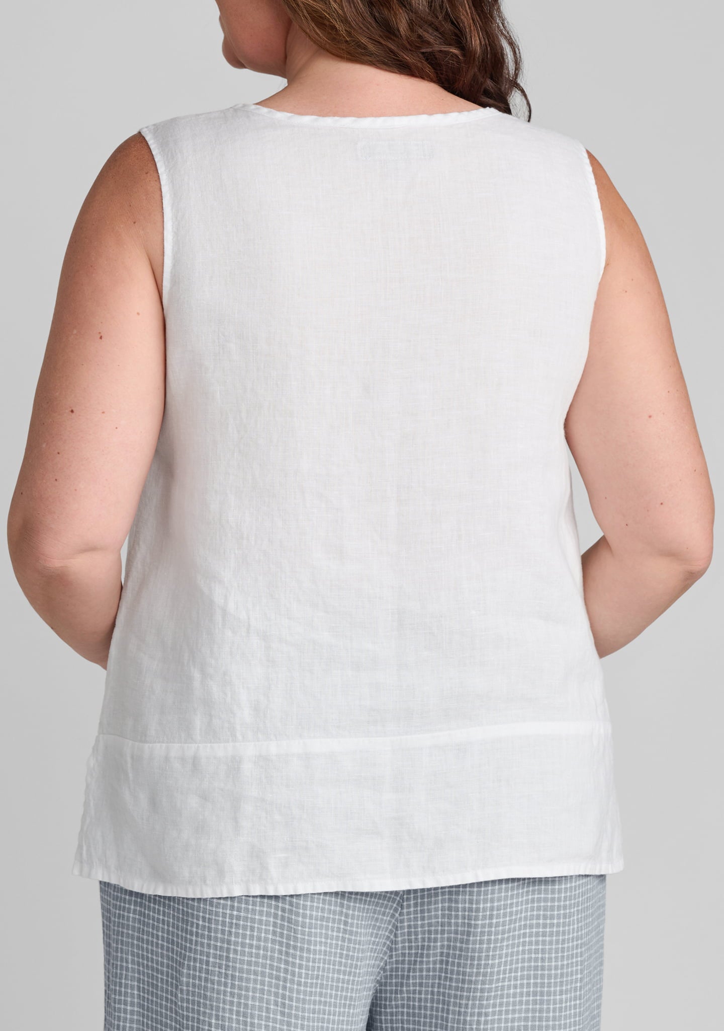 pintuck tank linen tank top details