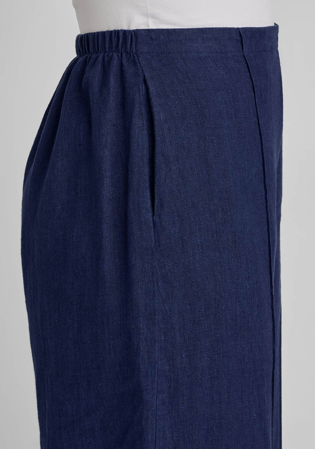 side view of pocket and waist on pant