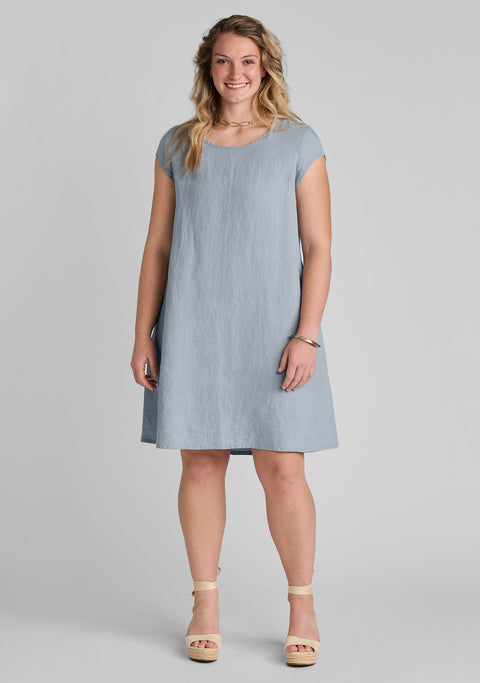 Pleat Back Dress - Linen Dress Mineral / 2G Pleat Back Dress - Linen Dress Mineral / 2G