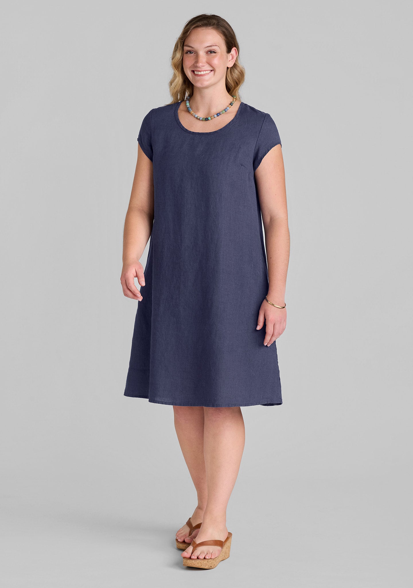FLAX linen dress in blue