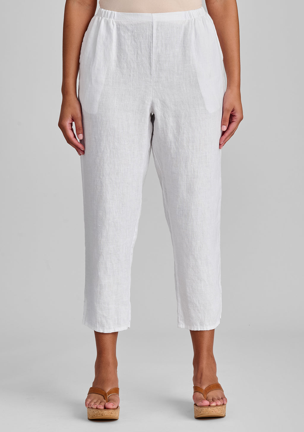 pocketed ankle pants linen pants details