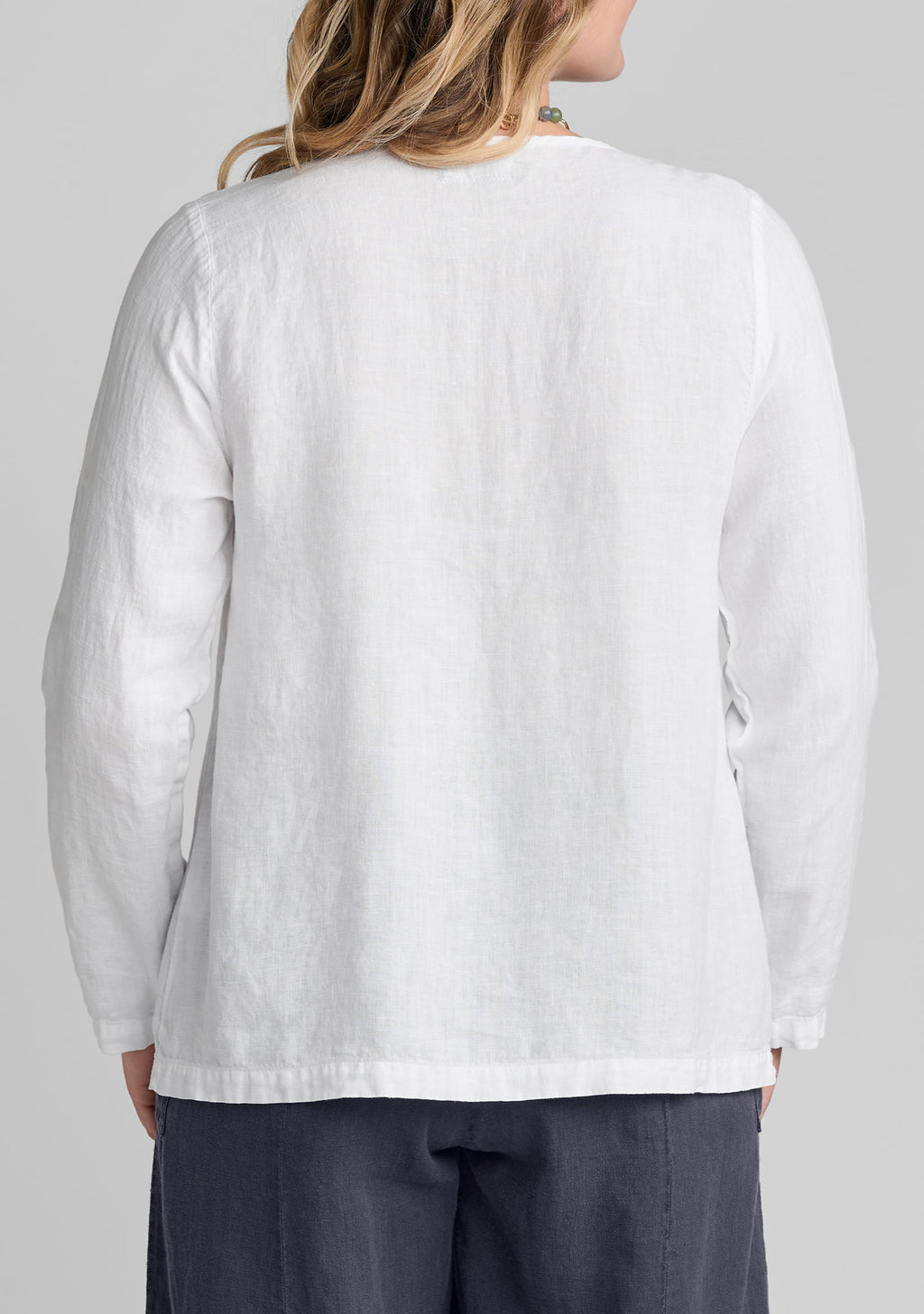 pure top long sleeve linen shirt details