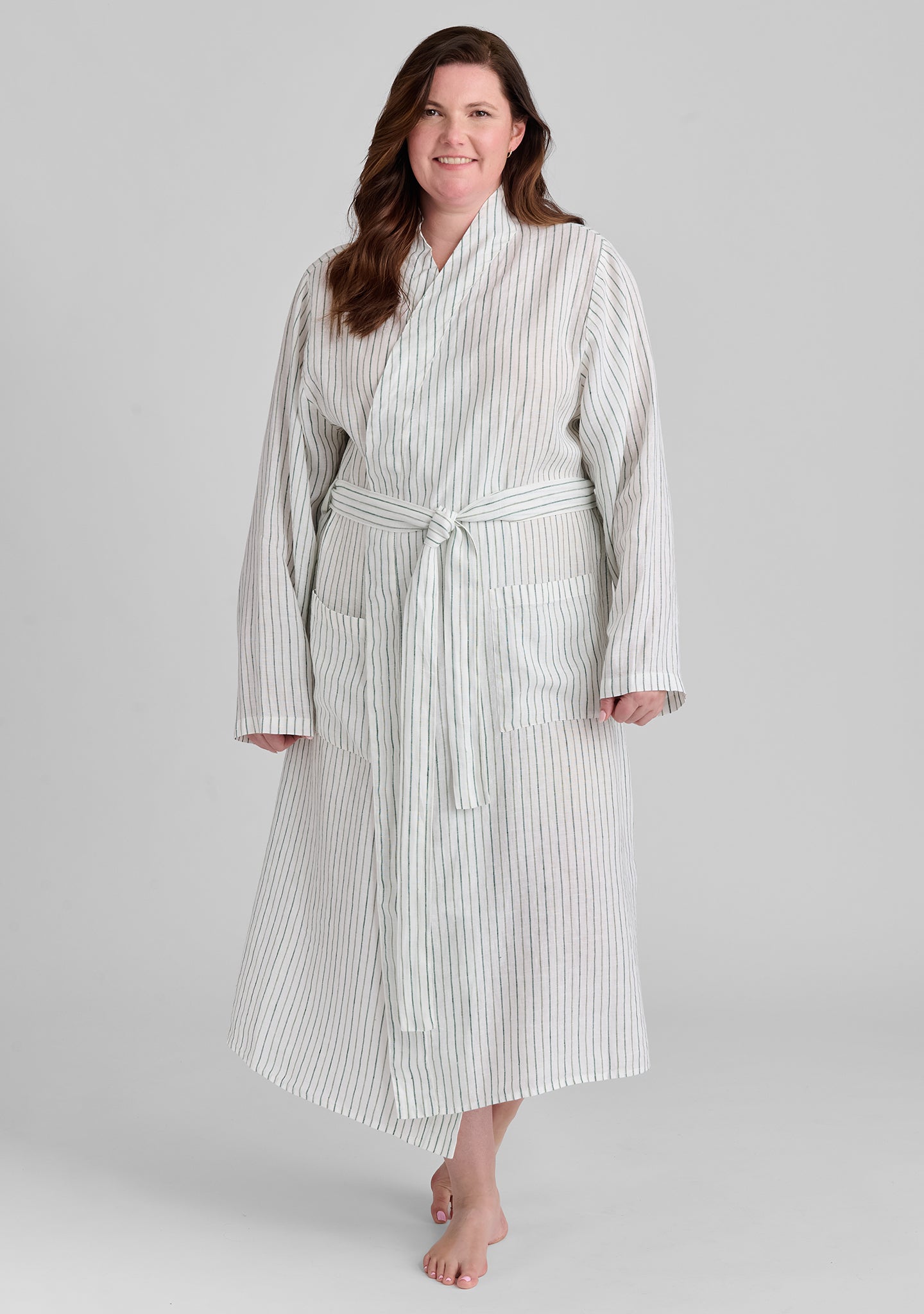 wrapper linen robe white