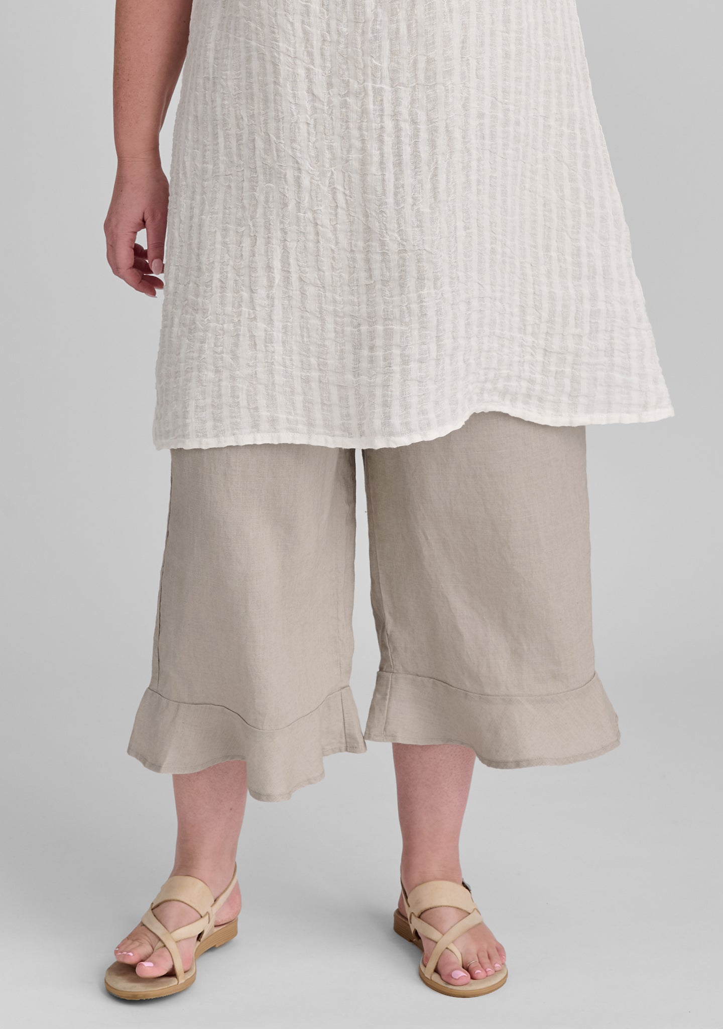 bloomers linen pants with elastic waist natural