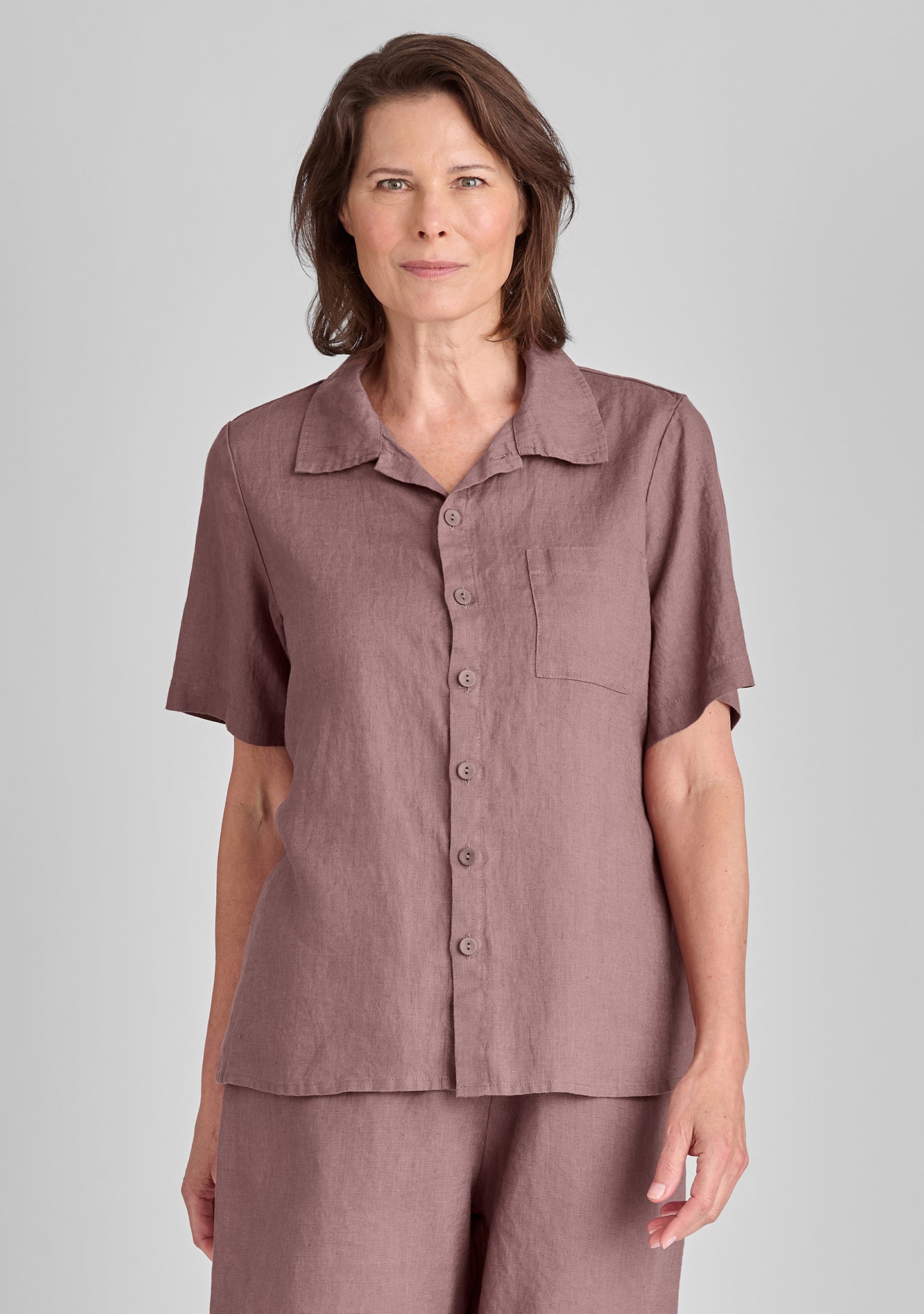 Recamp - Linen Button Down Shirt - FINAL SALE - Mauve