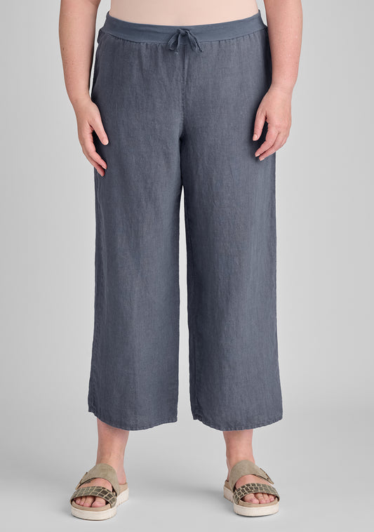 renewed flood linen drawstring pants blue