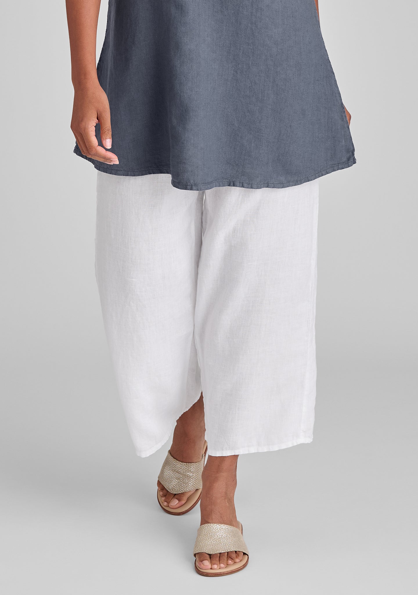 Renewed Flood - Linen Drawstring Pants - FINAL SALE - White
