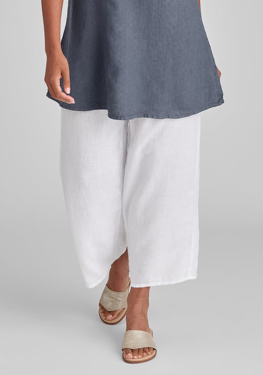 renewed flood linen drawstring pants white