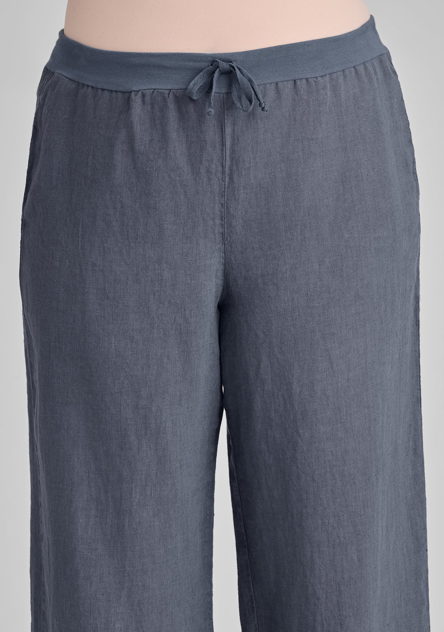 renewed flood linen drawstring pants details