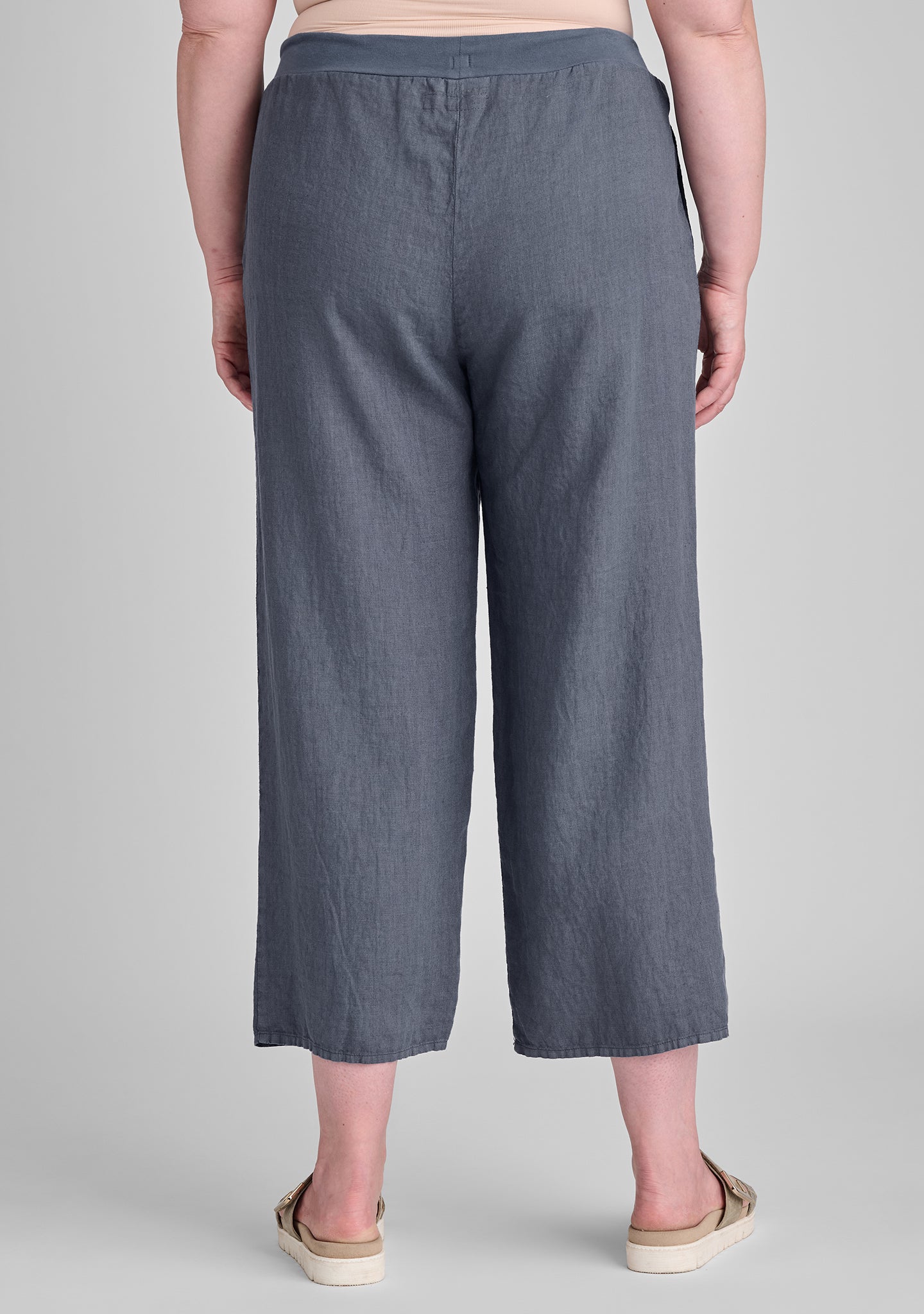 renewed flood linen drawstring pants details