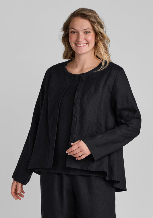 rippling jacket linen cardigan black