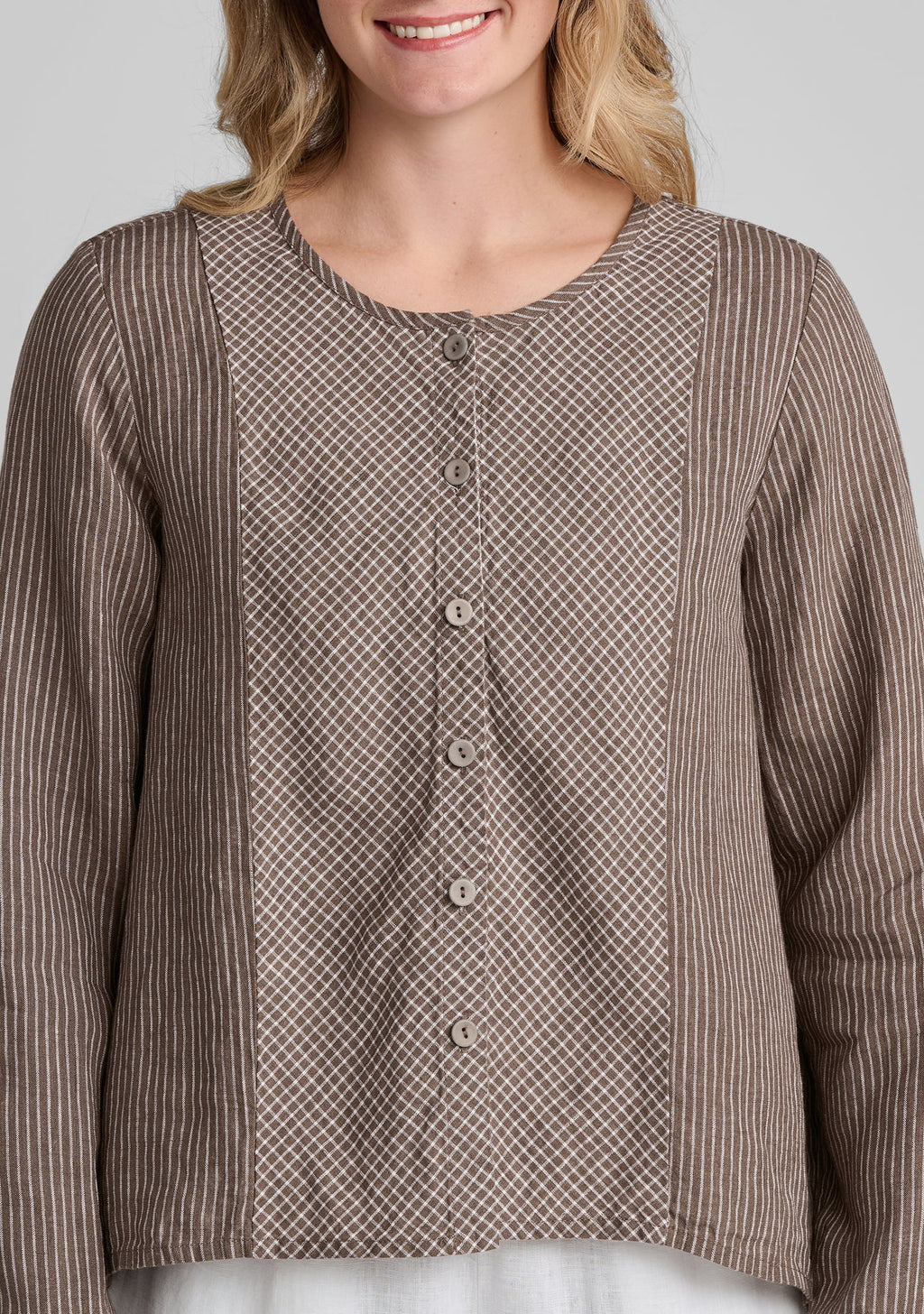 rippling jacket linen cardigan details