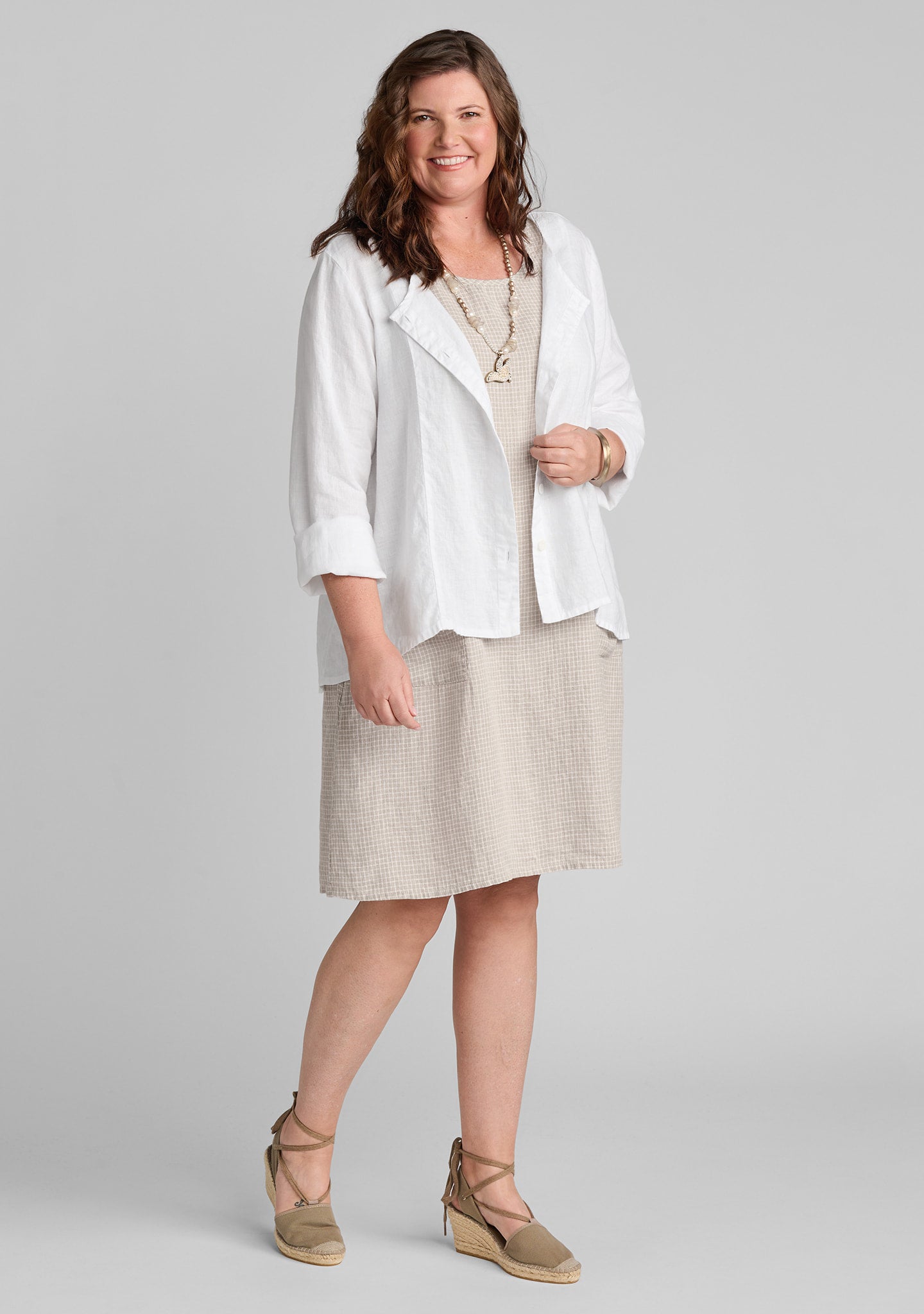 rippling jacket linen cardigan details