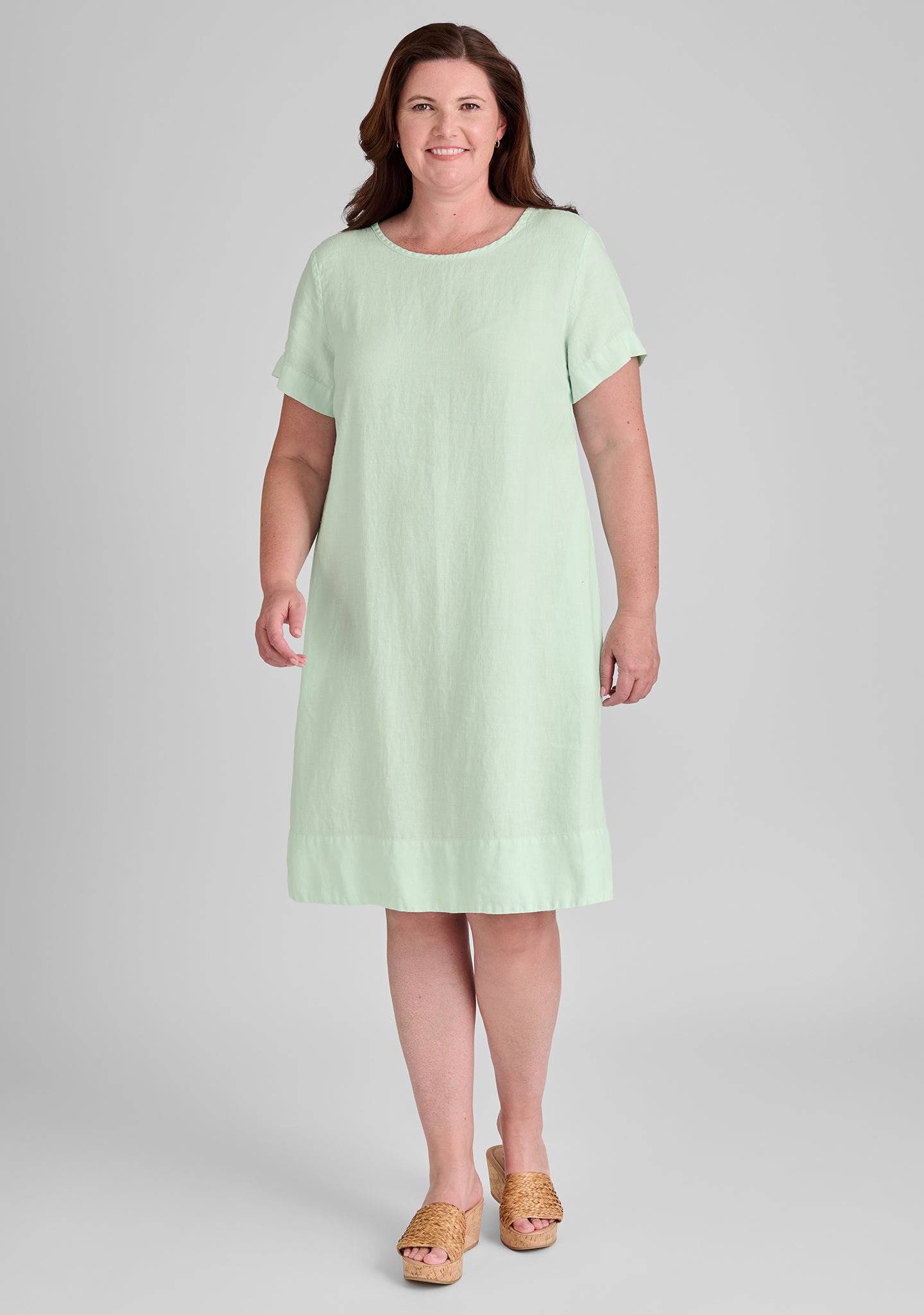 roadie tee dress linen dress green