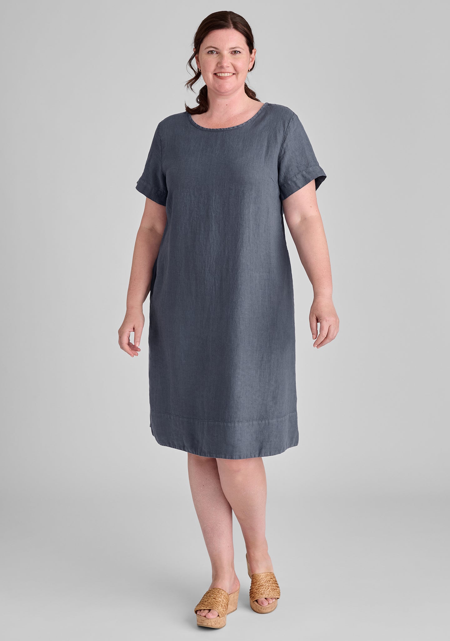 Roadie Tee Dress - Linen Dress - FINAL SALE - Slate